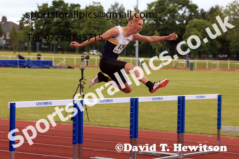 Mens Under-20s 400 metres hurdles, 2024 Northern Senior and Under-20s Track and Field Champs, Middlesbrough.  Photo: David T. Hewitson/Sports for All Pics